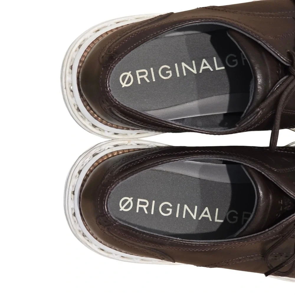 Cole Haan OriginalGrand Wingtip Oxford Dark Brown Leather‎ Sz 13 Mens Shoes
